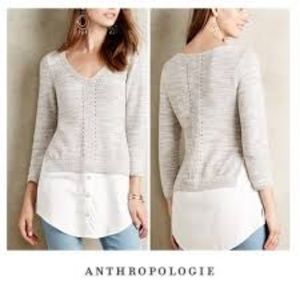 Anthropologie Moth Aseylin Tan Sweater Size M NWOT